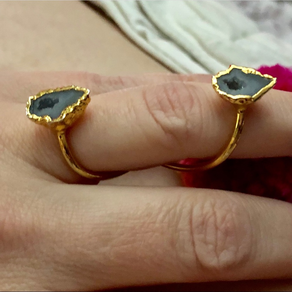 Tiny Geode Double Ring